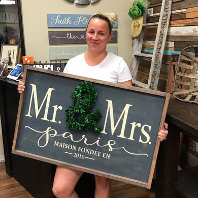 Mr.  & Mrs. Large Frame Sign